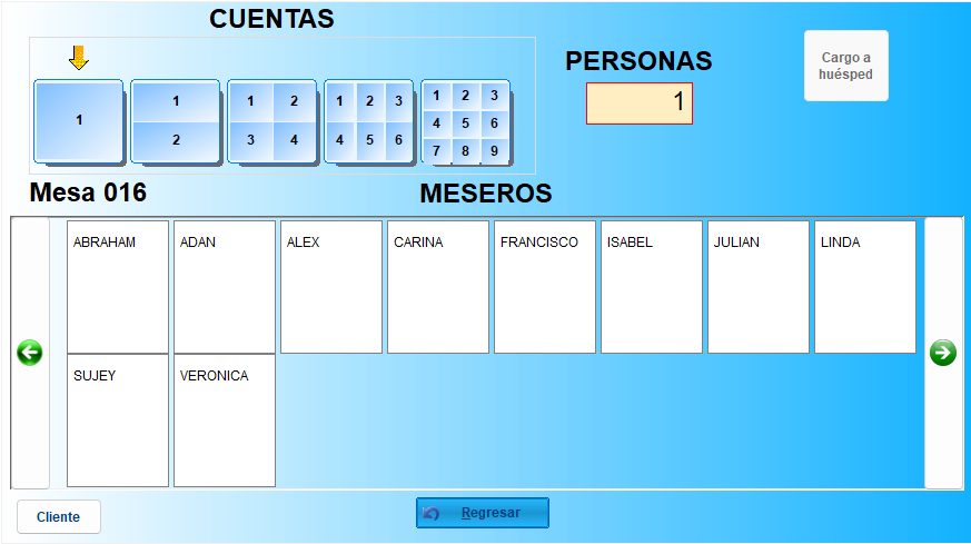 Mapa de mesas PROYSIS